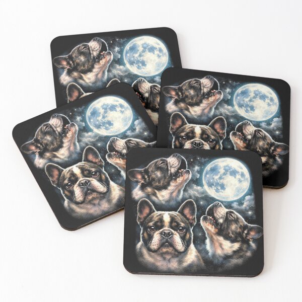 Item preview, Three French Bulldog Moon Vintage 90s Airbrush Y2K Grunge Graphic designed and sold by EvrmoodCo.