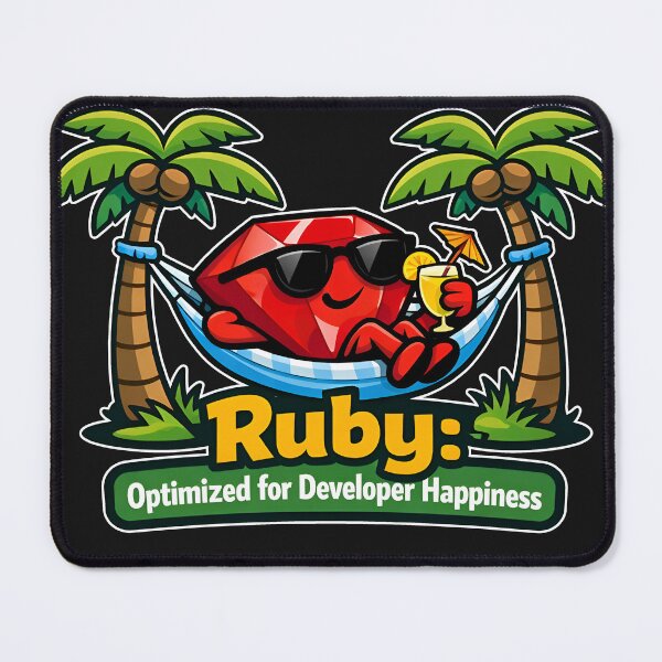 Item preview, Ruby Optimized For Developer Happiness Tech Design designed and sold by Zenith Design.