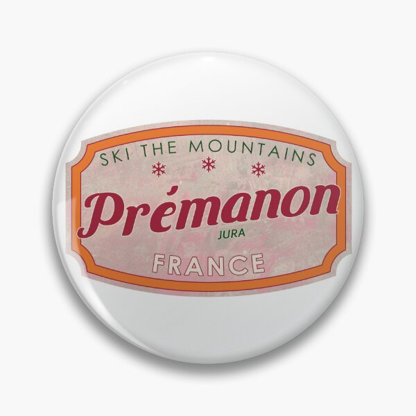 Item preview, Prémanon, France, Jura, Ski, textured skiing badge designed and sold by Wanderful-roads.