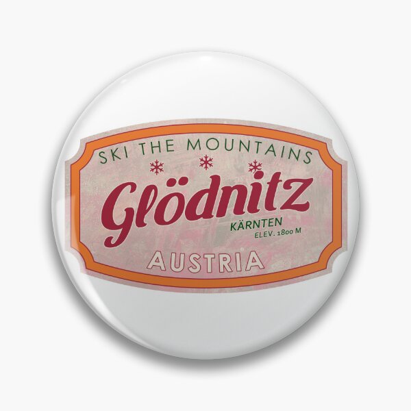 Item preview, Glödnitz, Austria, Kärnten, Ski, textured skiing badge designed and sold by Wanderful-roads.