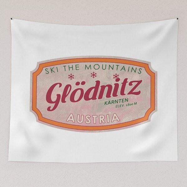 Item preview, Glödnitz, Austria, Kärnten, Ski, textured skiing badge designed and sold by Wanderful-roads.