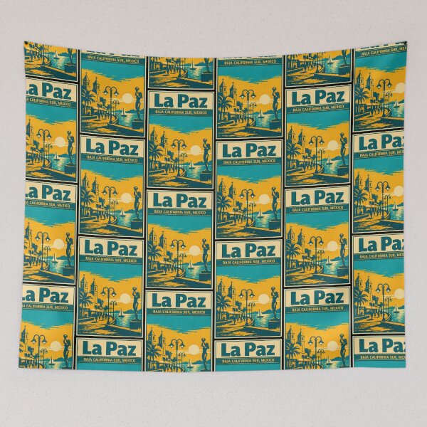 Item preview, La Paz Baja California Sur, Mexico Vintage Travel Tourism Art designed and sold by TravelersGems.