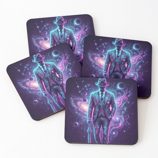 Item preview, Cosmic Noir Gentleman Surreal Galaxy Suit Art 2026 designed and sold by MarCinu Art.