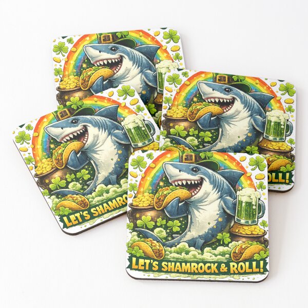 Item preview, St. Patrick's Day Taco Shark and Green Beer designed and sold by royalswin.
