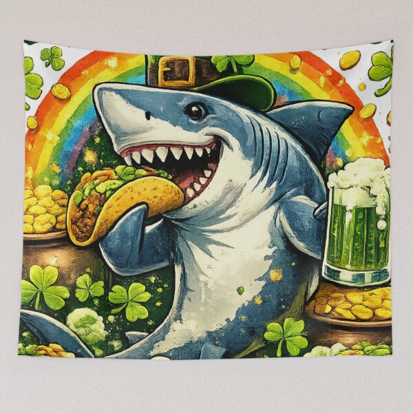 Item preview, St. Patrick's Day Taco Shark and Green Beer designed and sold by royalswin.