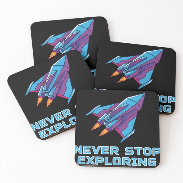 Item preview, Never Stop Exploring – Futuristic spaceship graphics for space fans designed and sold by Fuechse.