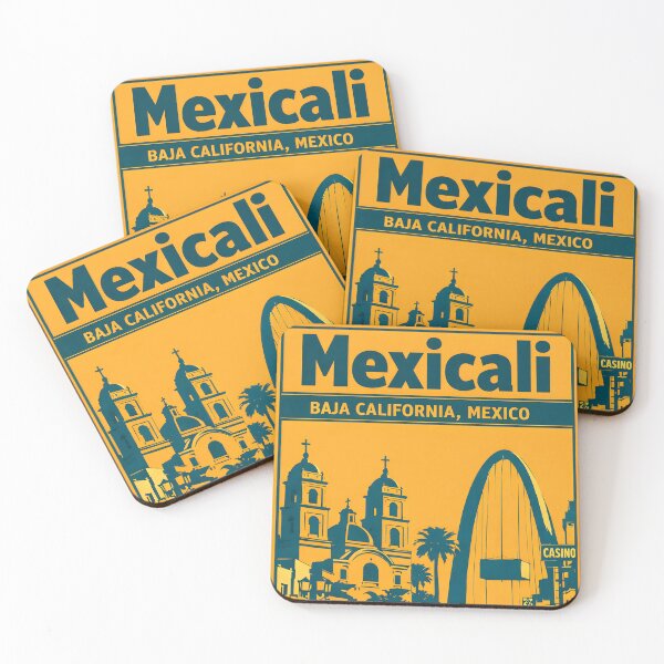 Item preview, Mexicali Baja California, Mexico Vintage Travel Tourism Art designed and sold by TravelersGems.