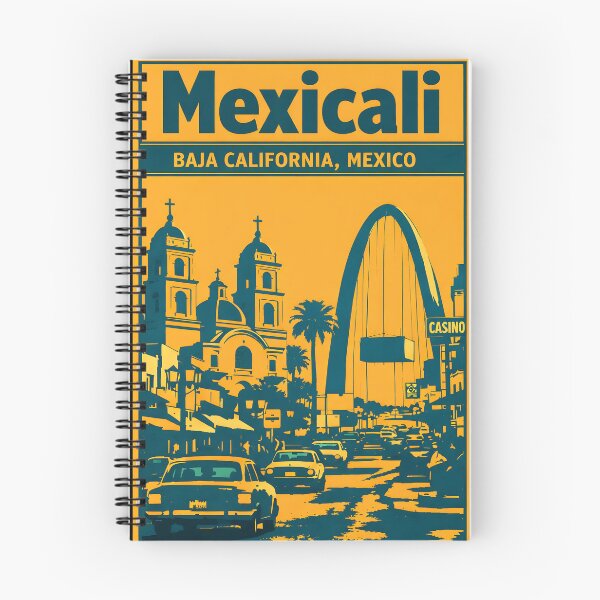 Item preview, Mexicali Baja California, Mexico Vintage Travel Tourism Art designed and sold by TravelersGems.
