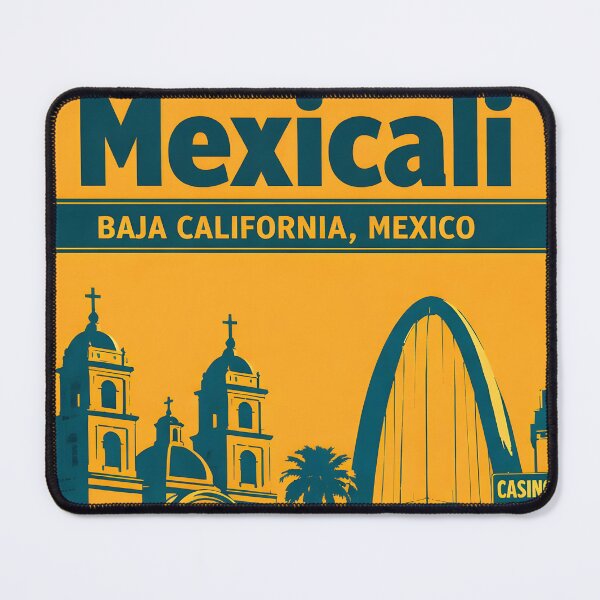 Item preview, Mexicali Baja California, Mexico Vintage Travel Tourism Art designed and sold by TravelersGems.