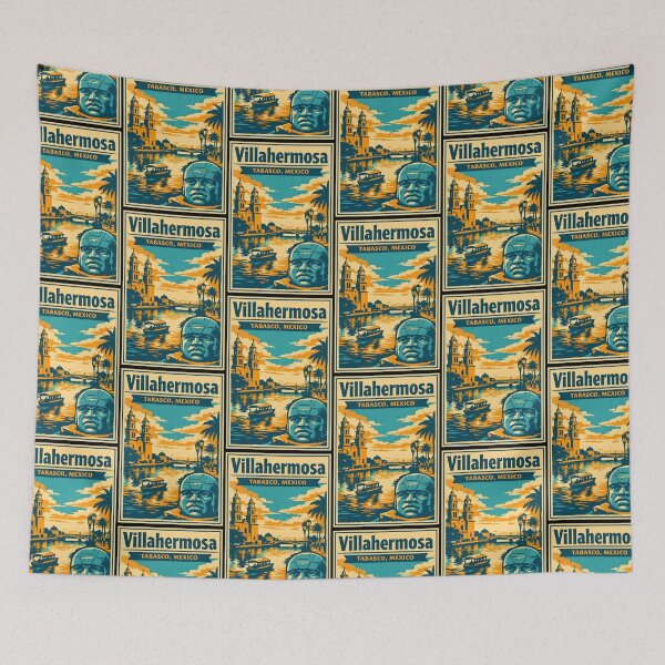 Item preview, Villahermosa Tabasco, Mexico Vintage Travel Tourism Art designed and sold by TravelersGems.