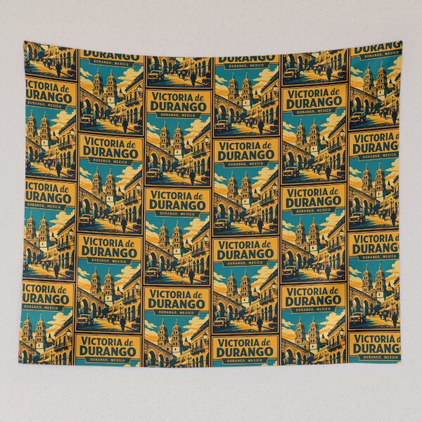 Item preview, Victoria de Durango, Mexico Vintage Travel Tourism Art designed and sold by TravelersGems.