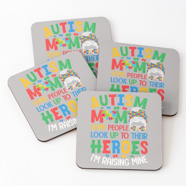 Item preview, Autism Mom Raising Hero Groovy Messy Bun Autism Awareness designed and sold by mjohnson9.
