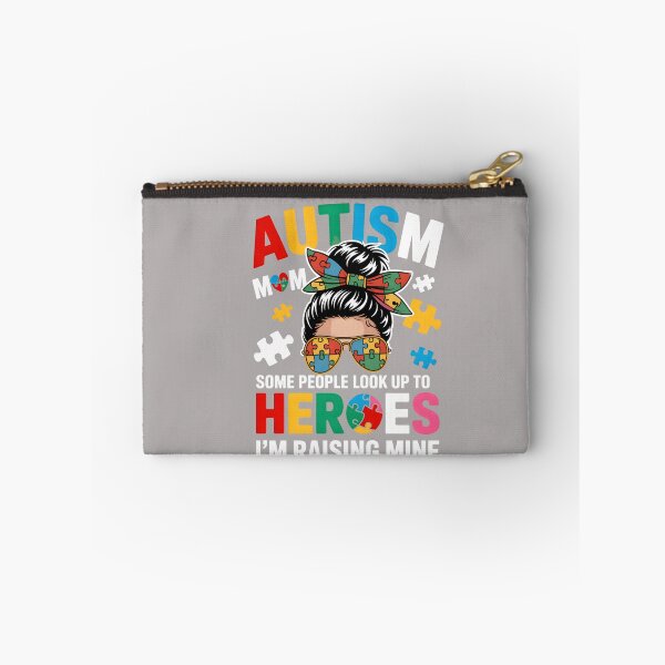 Item preview, Autism Mom Raising Hero Groovy Messy Bun Autism Awareness designed and sold by mjohnson9.