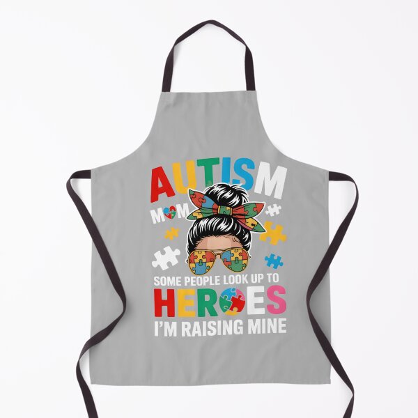 Item preview, Autism Mom Raising Hero Groovy Messy Bun Autism Awareness designed and sold by mjohnson9.
