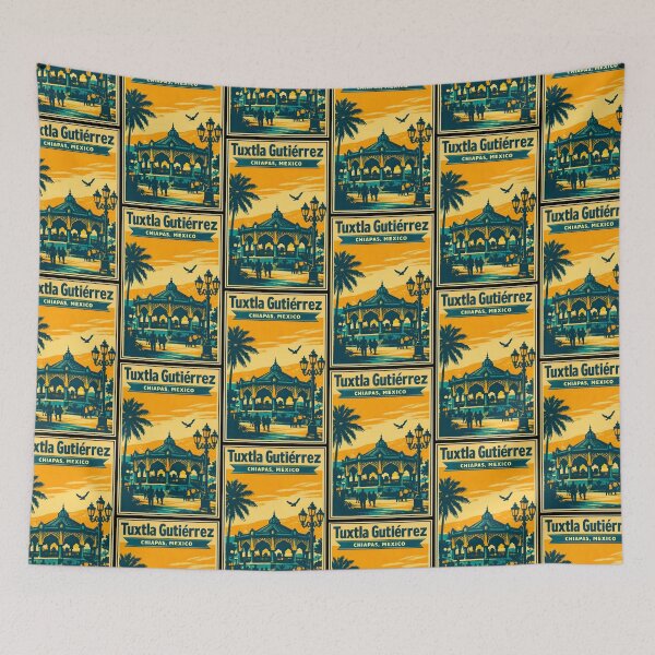 Item preview, Tuxtla Gutierrez Chiapas, Mexico Vintage Travel Tourism Art designed and sold by TravelersGems.