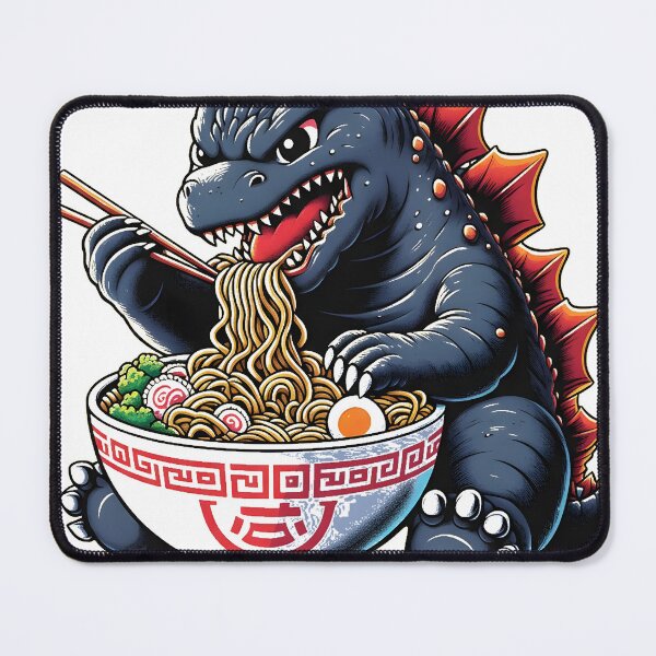 Item preview, Cute Godzilla eating Big Bowl Ramen Noodle Premium T-Shirt designed and sold by pp-por.