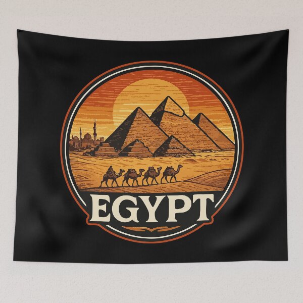 Item preview, Egypt Piramids Vintage Travel designed and sold by TomFrontierArt.
