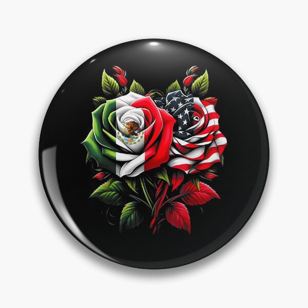 Item preview, Mexico Mexican Roots Mexican Flag American Flag Rose Flower designed and sold by Cheesymatiion.
