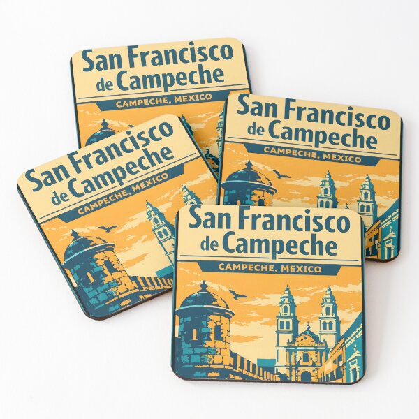 Item preview, San Francisco de Campeche, Mexico Vintage Travel Tourism Art designed and sold by TravelersGems.