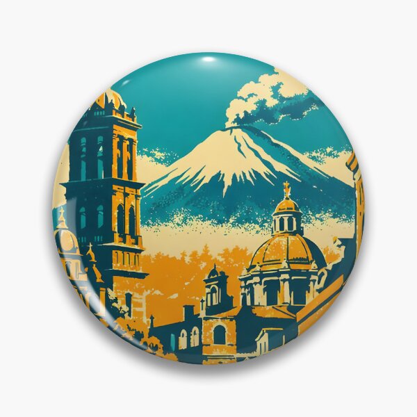Item preview, Puebla de Zaragoza, Mexico Vintage Travel Tourism Art designed and sold by TravelersGems.