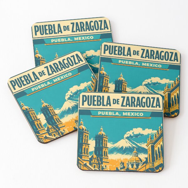 Item preview, Puebla de Zaragoza, Mexico Vintage Travel Tourism Art designed and sold by TravelersGems.