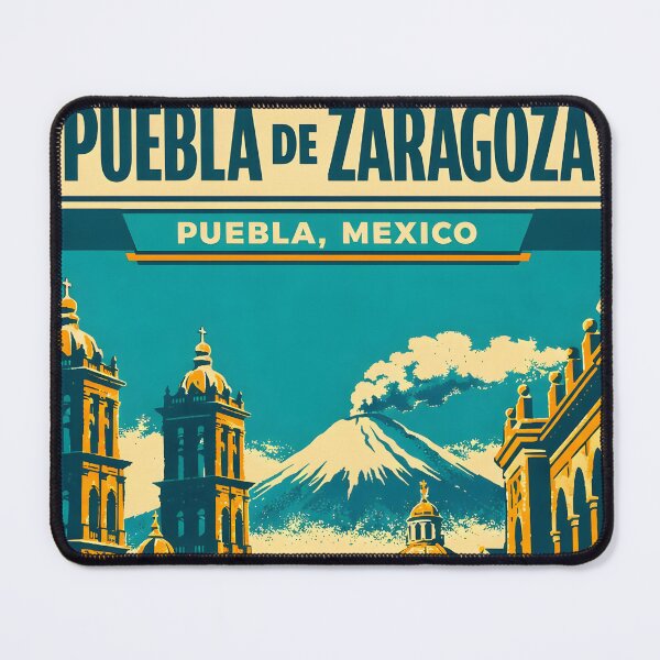 Item preview, Puebla de Zaragoza, Mexico Vintage Travel Tourism Art designed and sold by TravelersGems.