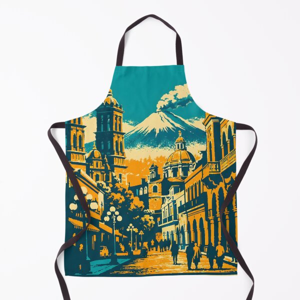 Item preview, Puebla de Zaragoza, Mexico Vintage Travel Tourism Art designed and sold by TravelersGems.