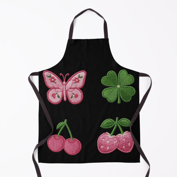 Item preview, Mini patch sticker set, butterfly, four leaf clover, cherries, strawberries designed and sold by MendaciousMina.
