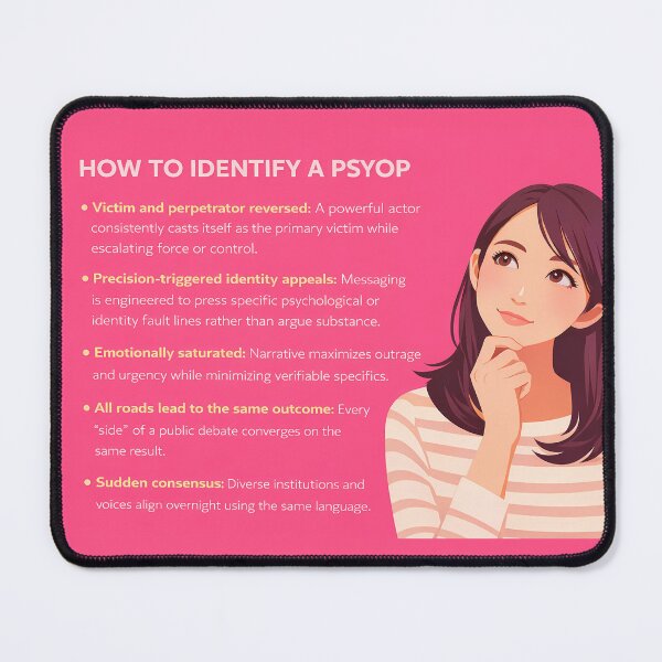 Item preview, How To Identify a Psyop (Pink) designed and sold by Bob's Art Shoppe.