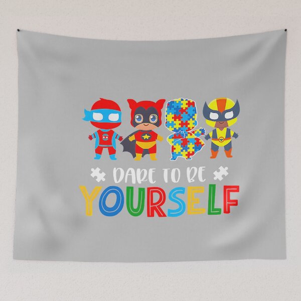 Item preview, Dare to Be Yourself Autism Awareness Superheroes designed and sold by mjohnson9.