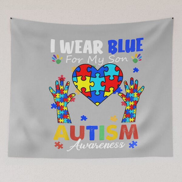 Item preview, I Wear Blue For my son Autism Awareness men women kids mom  designed and sold by mjohnson9.