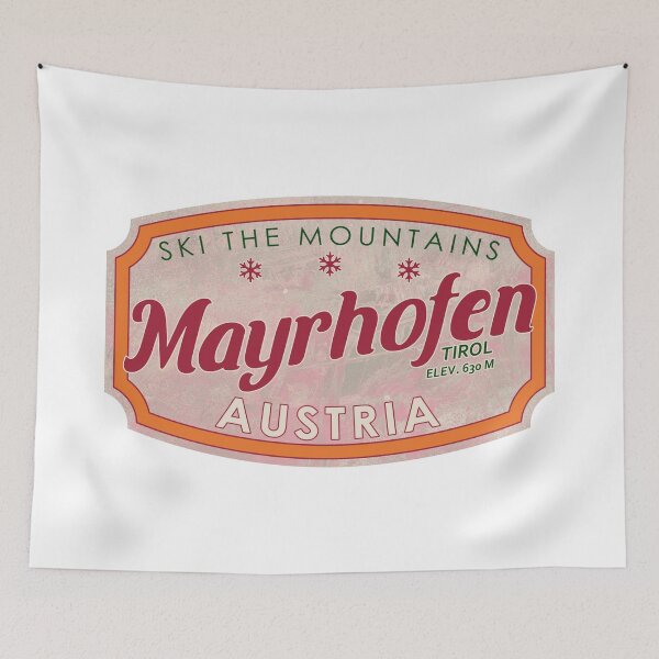 Item preview, Mayrhofen, Austria, Tirol, Ski, textured skiing badge designed and sold by Wanderful-roads.