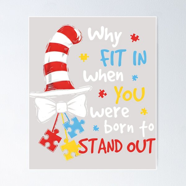 Item preview, Autism Awareness Be Kind Why Fit in Doctor Teacher Cat Hat designed and sold by KathieFaugh.