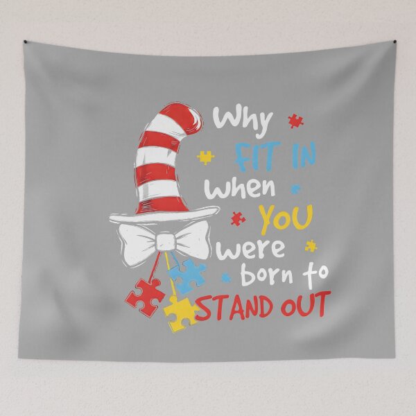 Item preview, Autism Awareness Be Kind Why Fit in Doctor Teacher Cat Hat designed and sold by KathieFaugh.