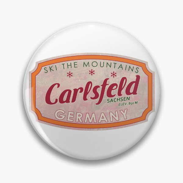 Item preview, Carlsfeld, Germany, Sachsen, Ski, textured skiing badge designed and sold by Wanderful-roads.