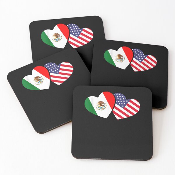 Item preview, Mexican USA Flag Hearts Mexico designed and sold by Cheesymatiion.