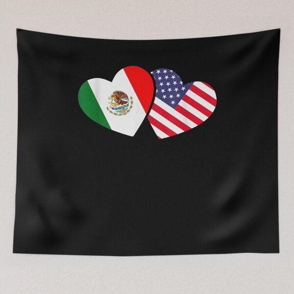 Item preview, Mexican USA Flag Hearts Mexico designed and sold by Cheesymatiion.