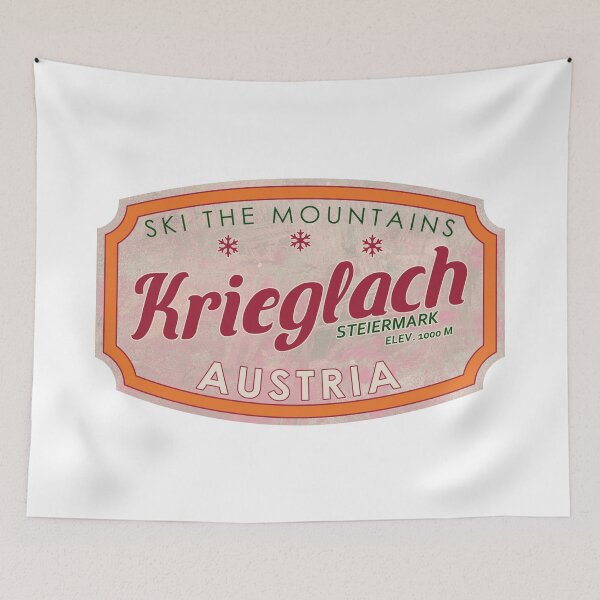 Item preview, Krieglach, Austria, Steiermark, Ski, textured skiing badge designed and sold by Wanderful-roads.