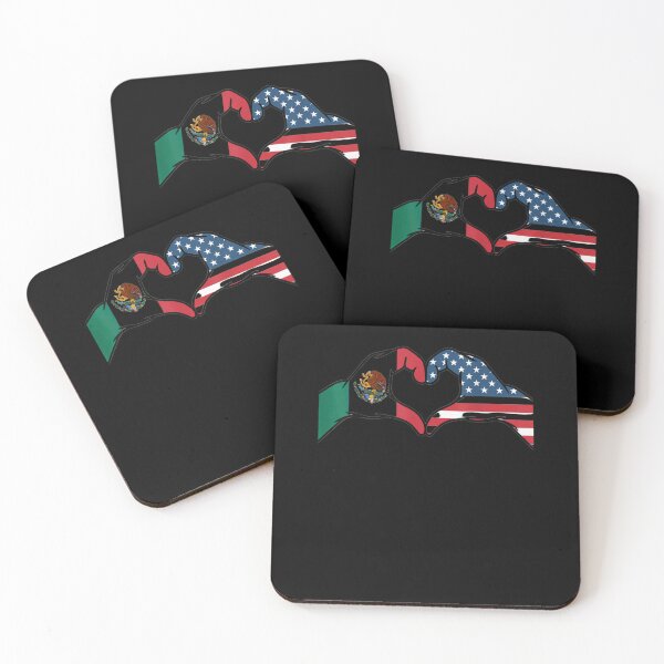 Item preview, Mexican American Flag Print Heart Hands Love Mexico USA designed and sold by Cheesymatiion.