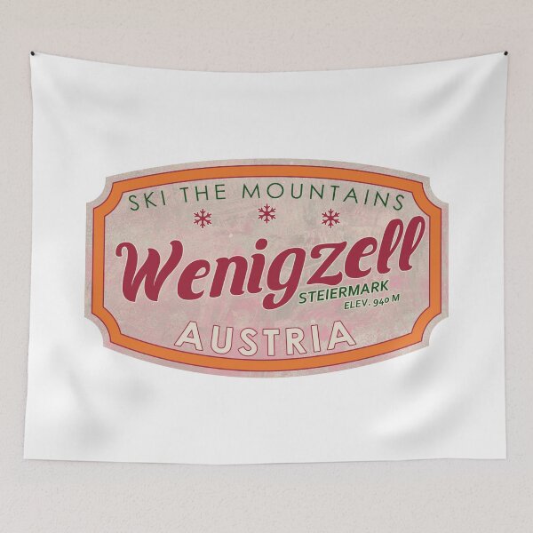Item preview, Wenigzell, Austria, Steiermark, Ski, textured skiing badge designed and sold by Wanderful-roads.