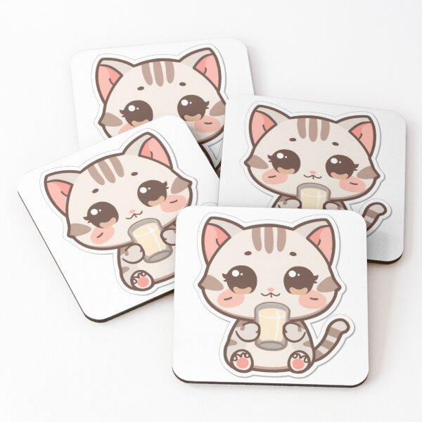 Item preview,  Cat Drinking Milk Tea designed and sold by PastelPaws Atelier.