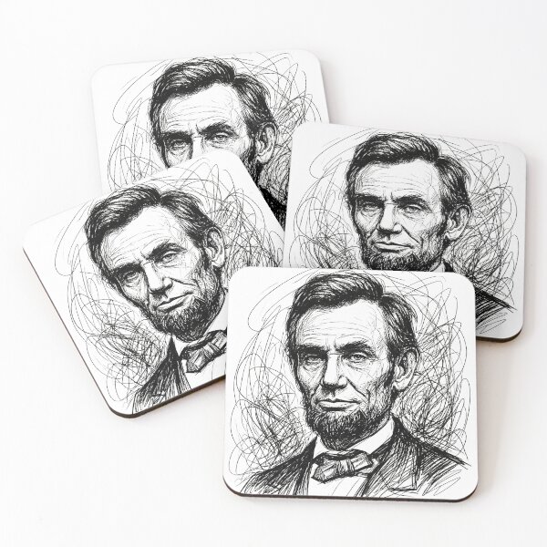 Item preview, Abraham Lincoln Scribble Line Art Portrait designed and sold by Shoot-The-Moon.