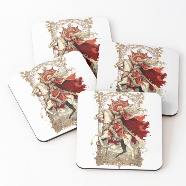 Item preview, Crimson Cavalier – Medieval Knight on White Horse Art designed and sold by YSiGn_.
