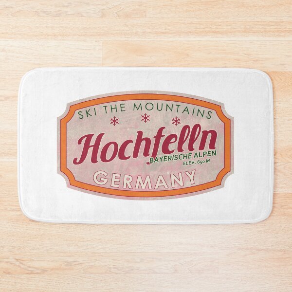 Artikelvorschau, Hochfelln, Deutschland, Bayerische Alpen, Ski, strukturiertes Skiabzeichen entworfen und verkauft von Wanderful-roads.