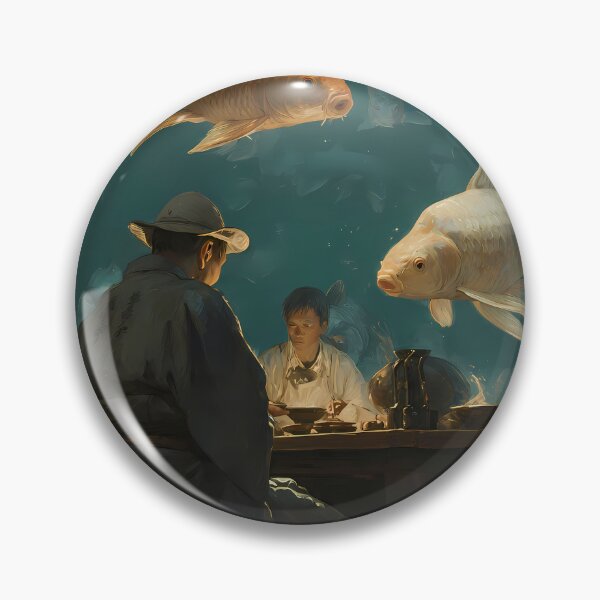 Item preview, Fishing Surreal Imagery Blending Nature Mythology Human Emotion designed and sold by ART ATTACK ZONE.
