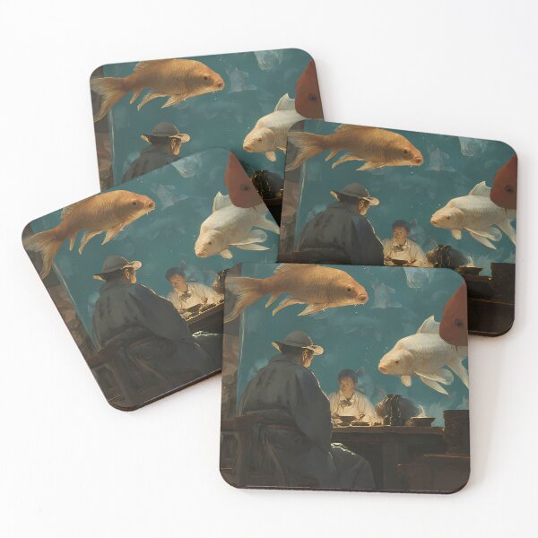 Item preview, Fishing Surreal Imagery Blending Nature Mythology Human Emotion designed and sold by ART ATTACK ZONE.