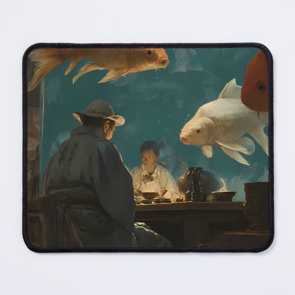 Item preview, Fishing Surreal Imagery Blending Nature Mythology Human Emotion designed and sold by ART ATTACK ZONE.