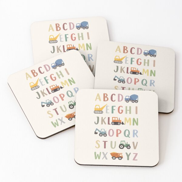 Item preview, Children's Alphabet with Construction Vehicles Illustration designed and sold by Kunst&Kontrast.