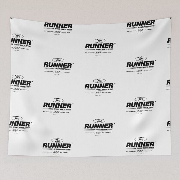 Item preview, The Runner - Speed Meets Spirit Athletic Typography (black) designed and sold by MotionBanana Art.