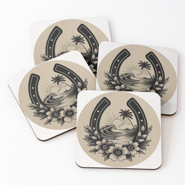 Item preview, Sunset Horse shoe with flowers luck charm designed and sold by MendaciousMina.